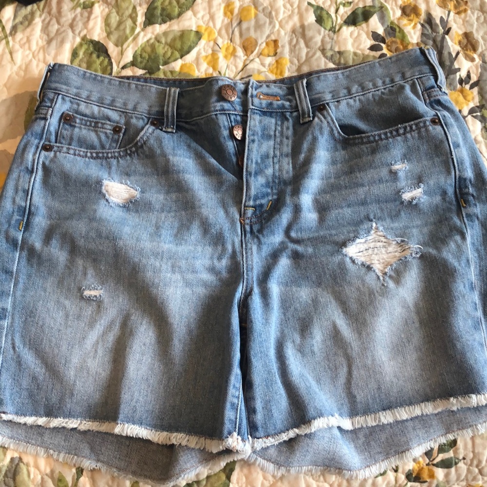 J crew high rise jean shorts